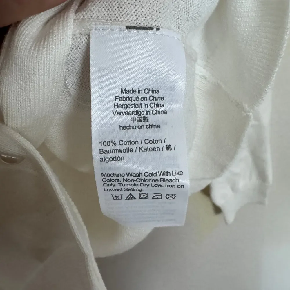 Crewcuts By J.Crew Pearl Button Casey Cardigan Girls XL Cream Crew Neck Sweater